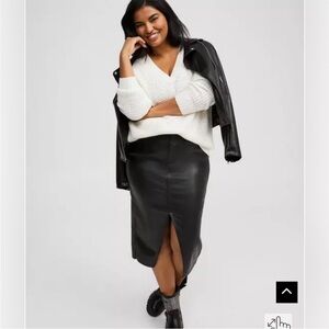 Torrid Black Leather Skirt